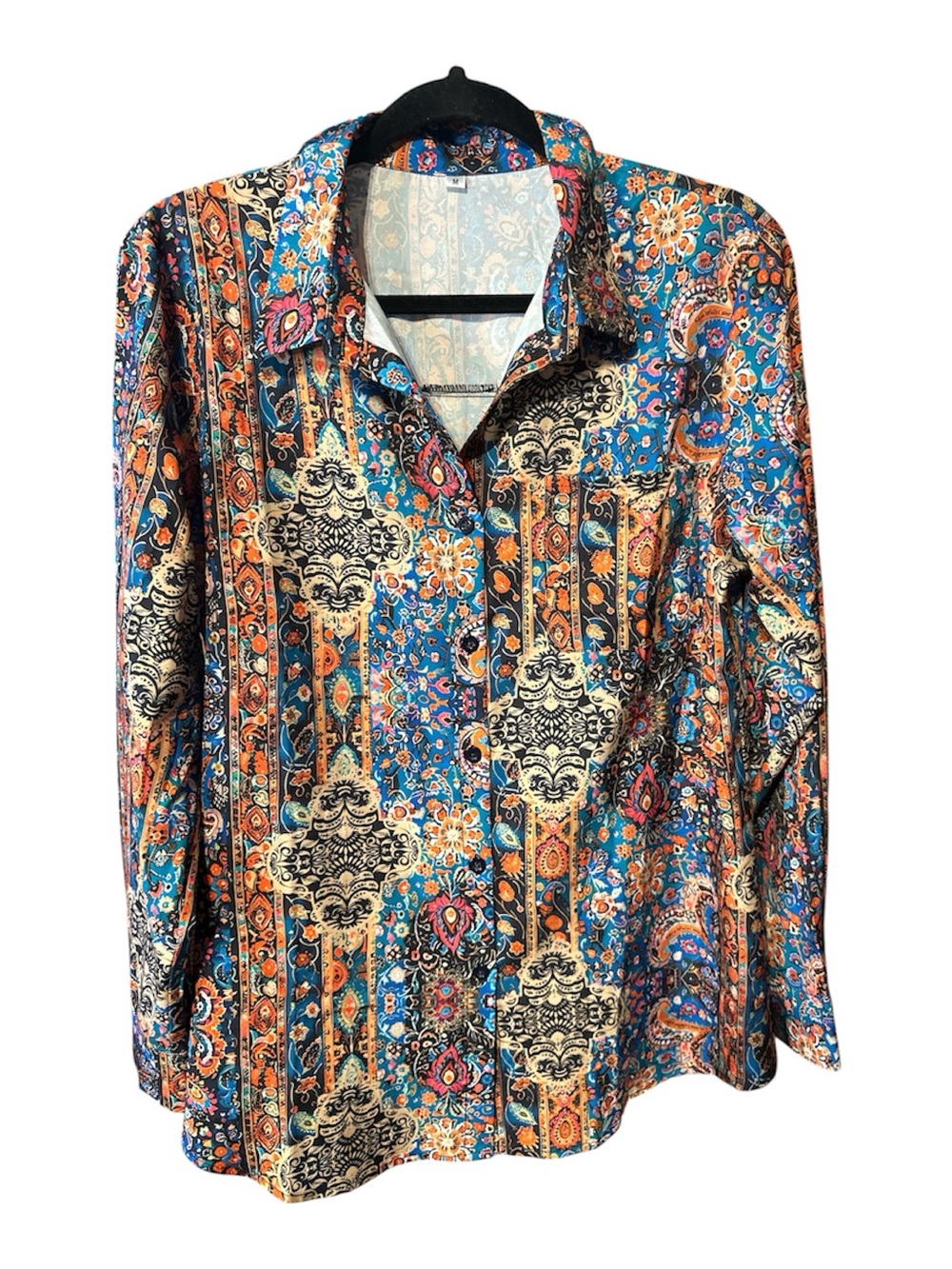 Women’s Multicolor Paisley Button-Up Shirt - Unbranded. Medium. 20” P 27”L